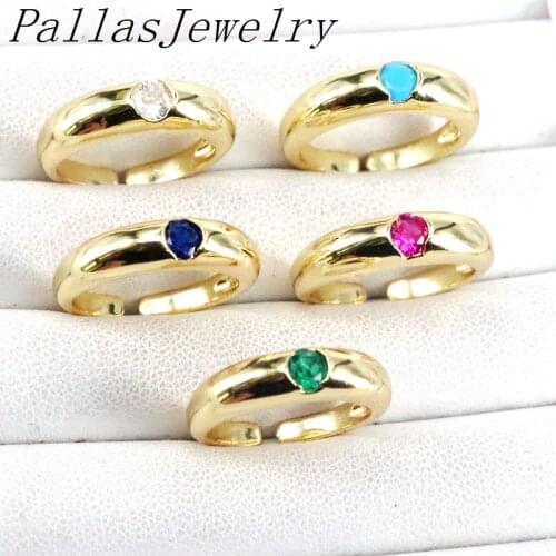 10Pcs High quality cz micro pave ring gold colors ring crystal pave rings jewelry for gifts