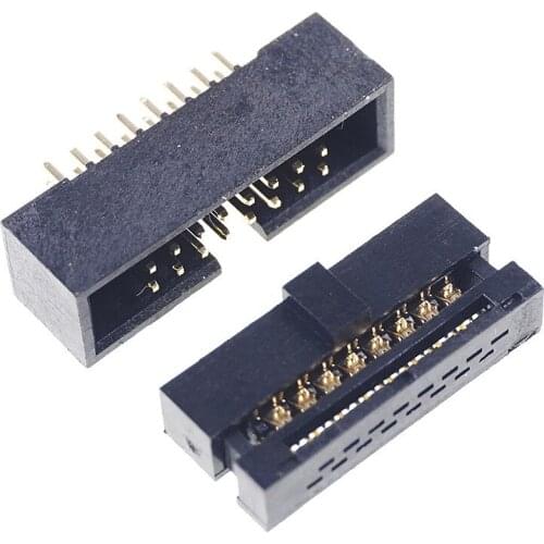 100Pcs 0.050" 1.27 mm 2x8 Pin 16 Positions IDC Socket & IDC Male Box Header Dual Row Through Hole PCB Shrouded Female Male