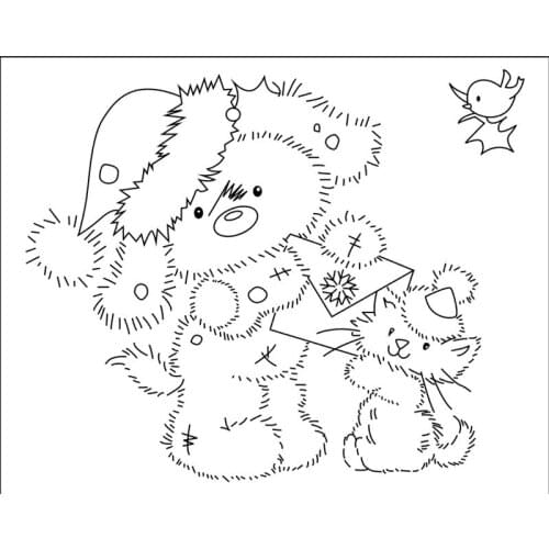 10x8 Christmas bear New Transparent Clear Rubber Stamp Sheet Cling Scrapbooking Photo Album PaperCard DIY Craft