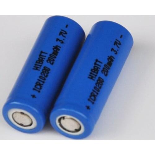 2-5PCS 3.7V 10280 lithium ion rechargeable battery li-ion cell baterias pilas 200MAH for led flashlight digital device