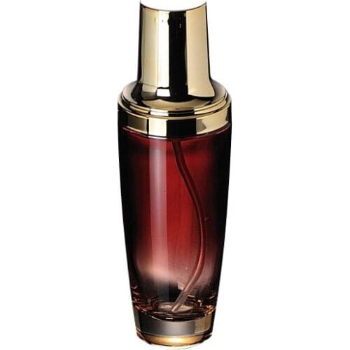 30ml 50ml 100ml Red Cosmetic Containers Glass Packaging Bottle Gold Lotion Pump Essential Oil Vial 30G 50G Cream Jars 8pieces