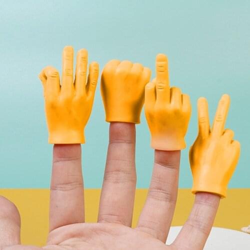 5 Mini Fingers Per Pack Novel and Interesting Toys Rubber Finger Puppets Small Hand Models Middle Finger Victory Fist