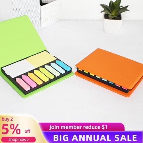 Note box Pu soft surface color creative note box school supplies stationery sticky notes post sticky notes