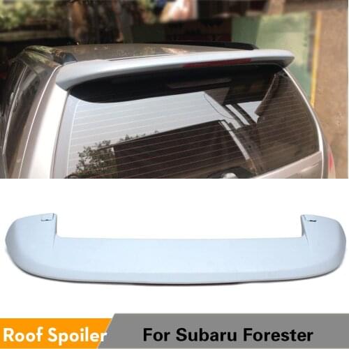 ABS Unpainted Auto Car Rear Roof Spoiler Boot Lip With LED Light for Subaru Forester 2006 2007