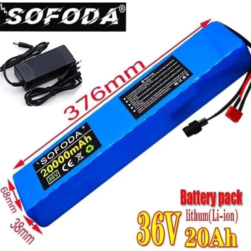 36V battery 10S4P 20Ah battery pack 500W high power battery 42V 20000mAh Ebike electric bicycle BMS+42v charger