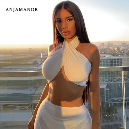 Женские летние топы ANJAMANOR China At AliExpress