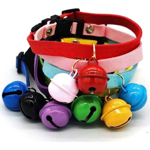 Velvet Cat Collar with Bell Cats Kitten Puppy Leash Collars for Cats Dog Chihuahua Pet Cat Collars Leashes Lead Pet Supplies