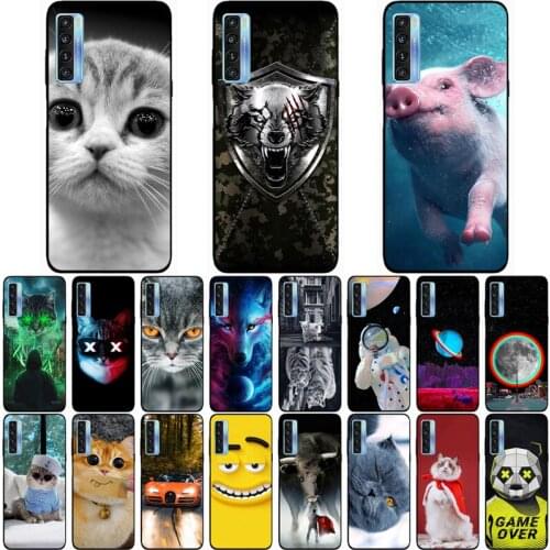 For TCL 20S Case Wolf Silicon TPU Fundas for TCL 20s Cat Animal Shell Bag Housing Phone Cases