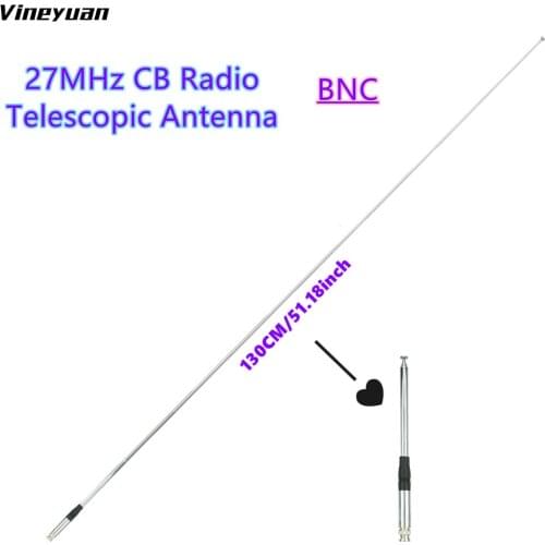 Vineyuan 130CM/51.18inch 27MHz CB Radio Telescopic Antenna BNC Male Connector Radio Antenna (VSWR 1.0~1.4)