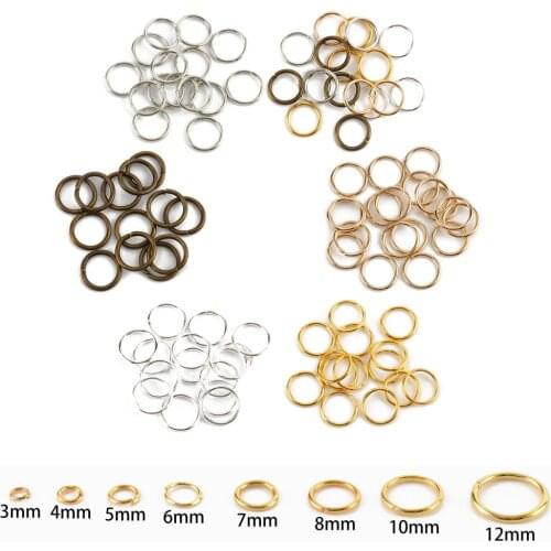 200pcs/lot 3mm-12mm Metal Jump Rings Jewelry Findings Open Loop Split Rings Supplies for Jewelry Making Handmade DIY Accessories