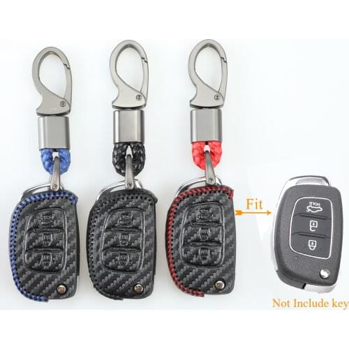 Kutery 3 Butttons Leather Car Remote Key Case For Hyundai Creta Tucson Elantra Santa Fe ix25 ix35 i20 i30
