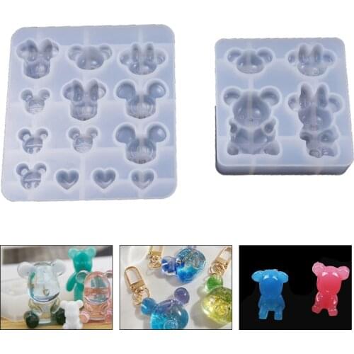 Creative Animal Shape Crystal Epoxy Mould Bear Heart DIY Handcraft Making Molds For Ornament Pendants Soap moule silicone Useful
