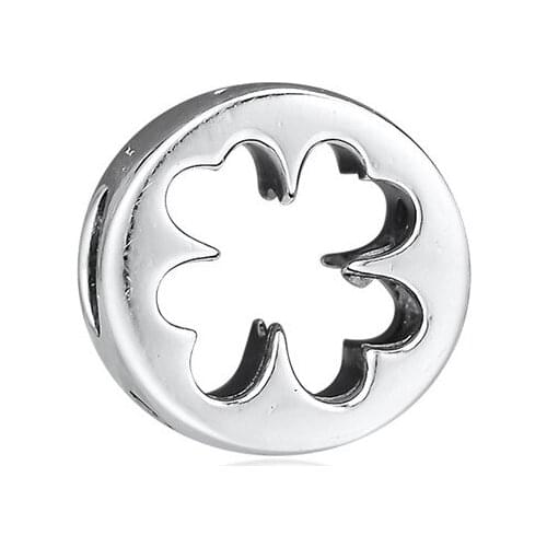 Lucky Four-Leaf Clover Cut For Woman Silver Beads For Jewelry Making Fits European Bracelets & Bangle Sterling Silver Jewelry