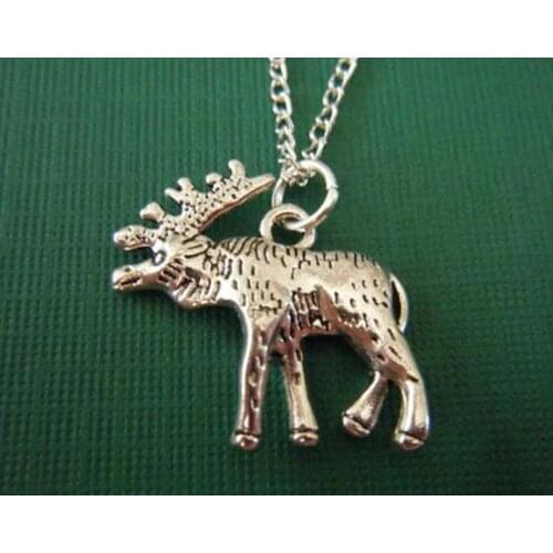 Handmade Fashion Chain Necklace ! Vintage Santa Claus Moose Charm Pendants Necklace For Woman & Men Christmas Gift