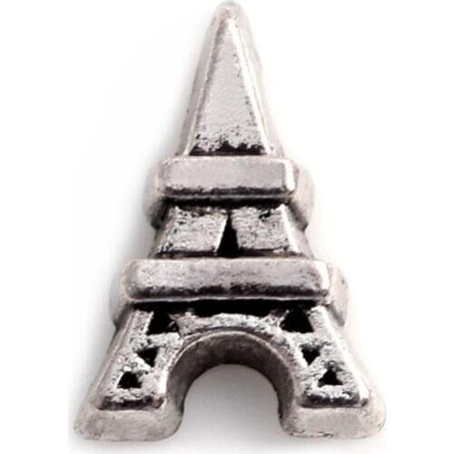 F529 Fashion 20pcs/lot Silver tower Charms Floating Locket Charms for Living Memory Locket Wholesale