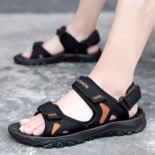 Fashion Men Gladiator Sandals Summer Outdoor Comfortable Mens Sandals Handmade Men Beach Sandals Soft Bottom Mens Sandals 39-48