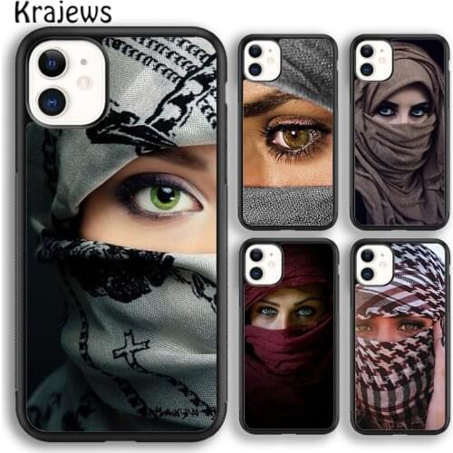 Krajews Arab Woman With Niqab Face eye Soft Phone Case Cover For iPhone 5 SE 6s 7 8 plus X XR XS 11 12 pro max Samsung S8 S9 S10