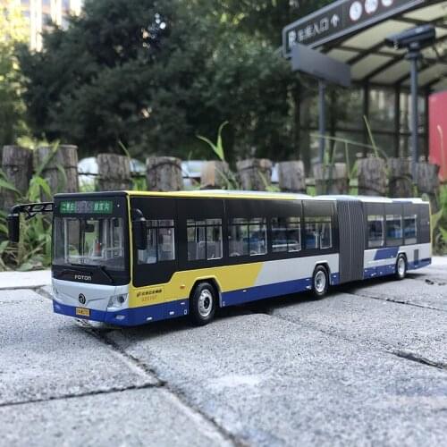 Original factory 1:43 Foton Bus Beijing City 635 Road diecast articulated Giant dragon alloy car model for gift, collection