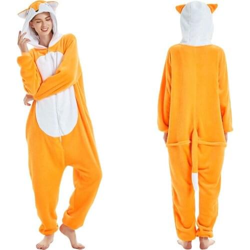 Children Fox Unicorn Pajamas Unisex Winter Animal Onesies Kids Nightwear Anime Costumes Girls Boys Flannel Sleepwear Pyjamas