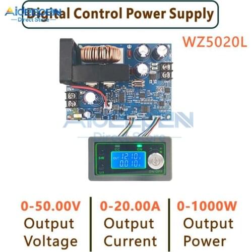 WZ5020L WZ5012L DC DC Buck Converter CC CV Step-down Power Module 50V 20A 12A 1000W Adjustable Voltage Regulated Power Supply
