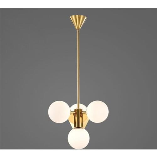 Modern Gold Metal Glass Pendant Light For Home Hotel Living Room Dining Room Bedroom Lamp Chandelier PA0777