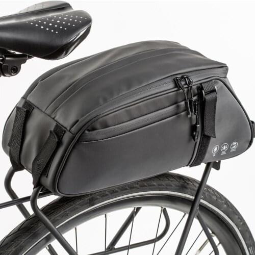 Lixada Bicycle Rear Seat Bag Waterproof PU leather Cycling Bike Rear Rack Trunk Pannier Luggage Carrier Bag Handbag Shoulder Bag