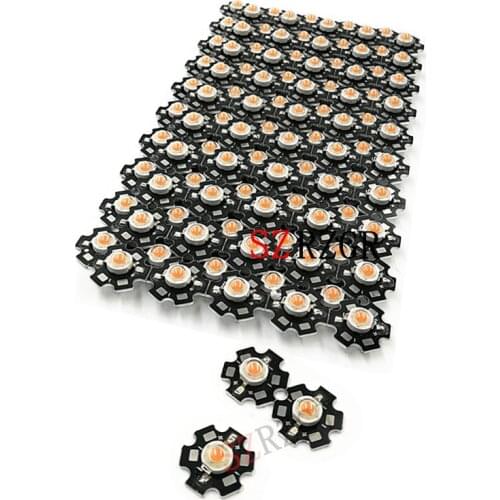 10pcs 1W 3W full spectrum 400nm~840nm led chip Bead for growth plant light chip no pcb/with 20mm PCB