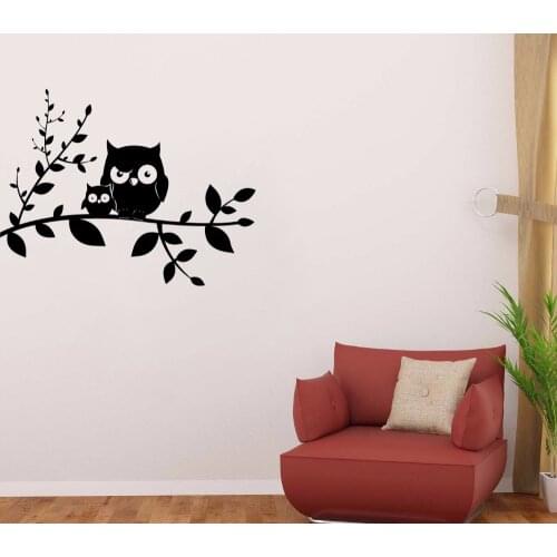 JOYRESIDE Owls Wall Animal Decal Birds Vinyl Sticker Interior Decor Bedroom Living Room Home Dorm Design Murals Decorations A232