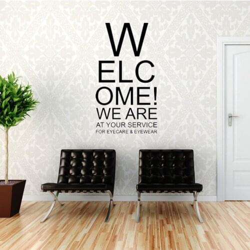 Wall Quotes Vinyl Sticker Welcome ! We Are At Your Service Wall Decal Home Art Deco, Office Shop Decor Waterproof LR45