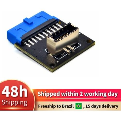 XT-XINTE 1pc USB3.0 19Pin to TYPE-E Connector USB3.1 20P Front Panel Socket to 19P Header Extension Adapter for ASUS Motherboard