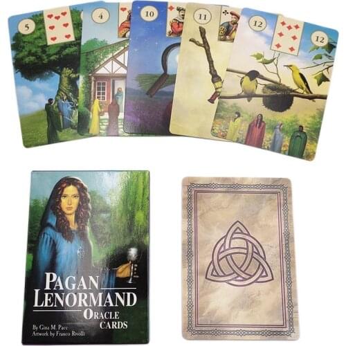 Pagan Lenormand Oracle Cards English Version Mysterious 38 Tarot Deck Divination Fate Party Entertainment Board Game Gameplay