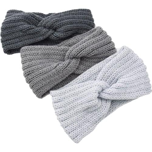 2020 New Knitting Woolen Headband Solid Women Hairband Crochet Weaving Cross Handmade DIY Hair band For women Hair Aaaessories