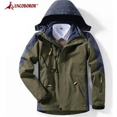 Winter Jacket And Coats Men 2 in 1 Thick Warm Snow Parka Outwear Patchwork Hooded Fleece Coat Waterproof Windbreaker Jackets 8XL