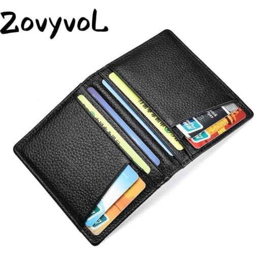 ZOVYVOL 2020 RFID Credit Card Holder Black Wallet Cow Leather Unisex Card Wallet High Quality Casual Purse Slim Mini Money Bag