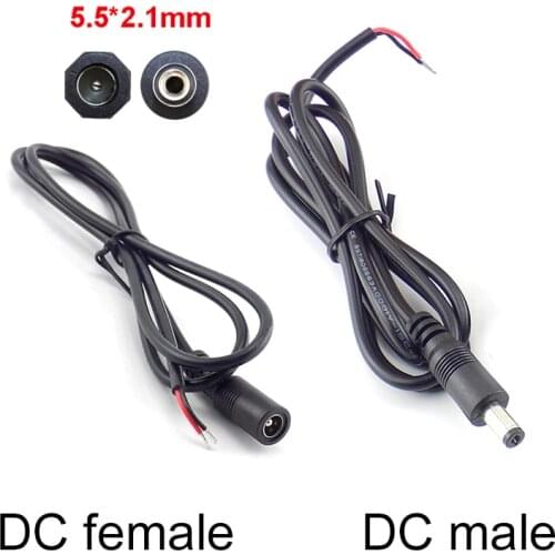 0.25M/1M 12V DC Male Female Connector Power Supply Cord Extension Cable for CCTV LED Strip Light Adapter 22AWG Wire 5.5*2.1mm