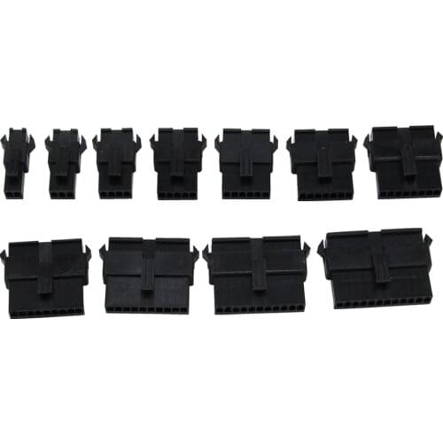 100 Sets/lots 2/3/4/5/6/7/8/9/10/11/12Pin JST 2.54mm SM series Multipole Connector plug, With ternimal male and female