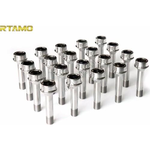 20pcsTitanium Alloy Car Wheel Lug Bolts Cone Seat M14X1.5PX52mm Fit Ferrari/ Maserati Wheel Nuts Screws Seat Grade 12.9
