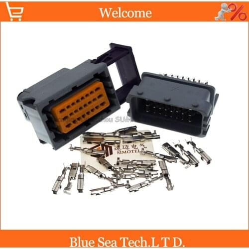 24 Pin/way male&female car oil-modified gas computer board CNG connector,Auto ECU plug for VW Audi BMW Toyota etc.Grey