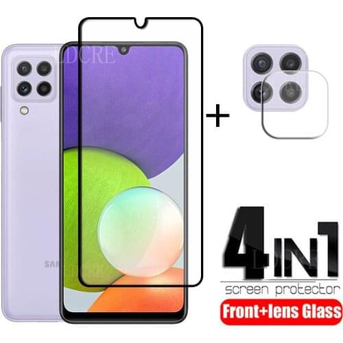 4-in-1 For Samsung Galaxy A22 Glass For Samsung A22 Tempered Glass Screen Protetor For Samsung A52 A72 A02S A12 A22 Lens Glass