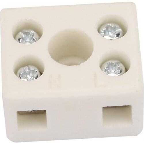 5 Pcs 2 Postion 5 Hole 2W5H Ceramic Wiring Terminal Block high frequency porcelain Dual Row Wire Connector