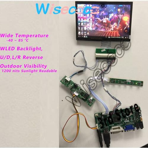 7 inch 1280*768 LCD Panel High Brightness 1200 nits Drive Board Sunligh Readable Automotive Displaly
