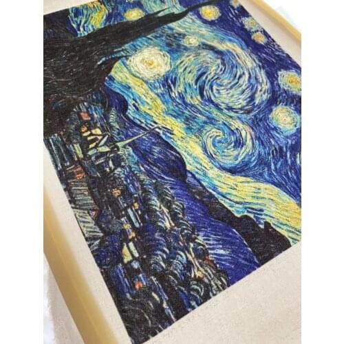 7 pcs 20x25cm high Precision Printed Painting of Van Gogh Cotton twill fabric, for Sewing, Quilting,Wall decor,doll cloth making