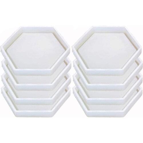 8 Pack Hexagon Silicone Coaster Molds Silicone Resin Mold, Epoxy Molds for Casting with Resin, Concrete, Cement