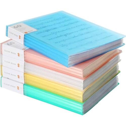 A4 Display Book 20/40/60/80 Pages Transparent Insert Folder Document Storage Bag for School supplies Office File Folders