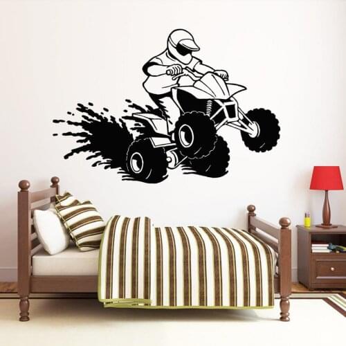 ATV Rider Wall Decal Quad Bike Wall Sticker motorcycle Wall Decor Vinyl Art Decals for Home Bedroom Decoration Wallpaper C276