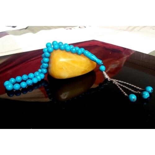 Free shipping Turkuaz (8mm) Material Round Shape 33 prayer beads Islamic Muslim tasbih misbaha Allah