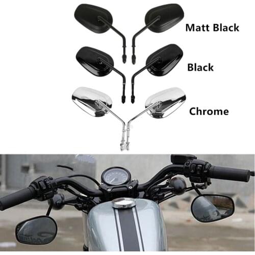 8mm Rear View Side Mirror For Harley Road King Glide Touring XL 883 1200 SPORTSTER Dyna Softail Slim Deluxe Fat Boy VRSCAW V-ROD