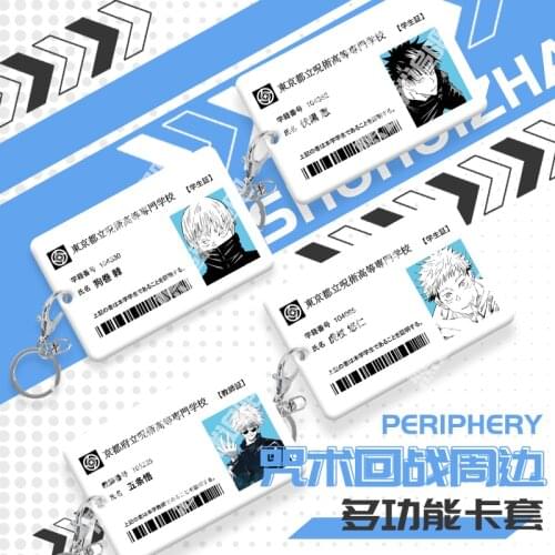 Anime Jujutsu Kaisen Gojo Satoru RNanami Kento Inumaki Toge ID Bus Bank Card Holder Keychain Card Case Box Pendant Toy Student