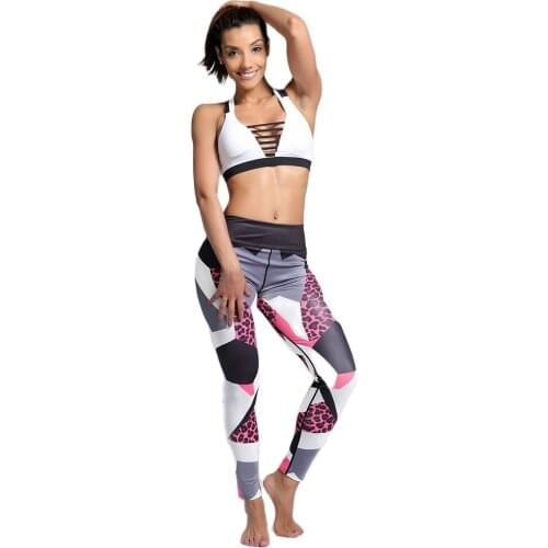 Fast Dry Elastic Women Winter Yoga Pants 3XL Plus Size Geometric Printing Girls Slim Pencil Sports Running Leggings 6 Patterns