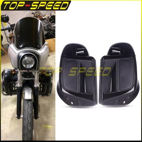 Motorcycle Highway Crash Bar Lower Vented Leg Fairing Case Speaker Box Pod for Harley Touring Road King Street Glide FLHR FLTR